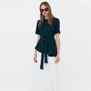 Short sleeved top with tie from Zara